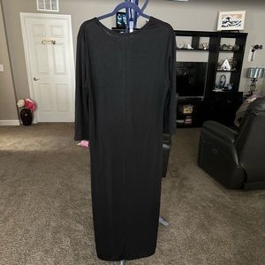 Coldwater creek NWT black long evening with quarter length sleeves Dress. Size L